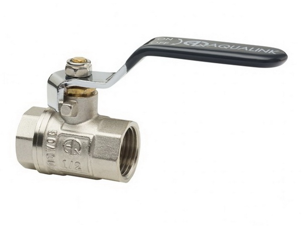 Кран шаровый FF 3/4  гайка-гайка ручка, Aqualink, 01144 *10/100