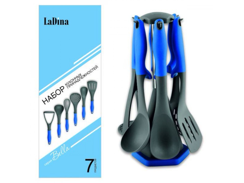 Набор кухонных принадлежностей 7предметов,нейлон на подставке 14308 *8