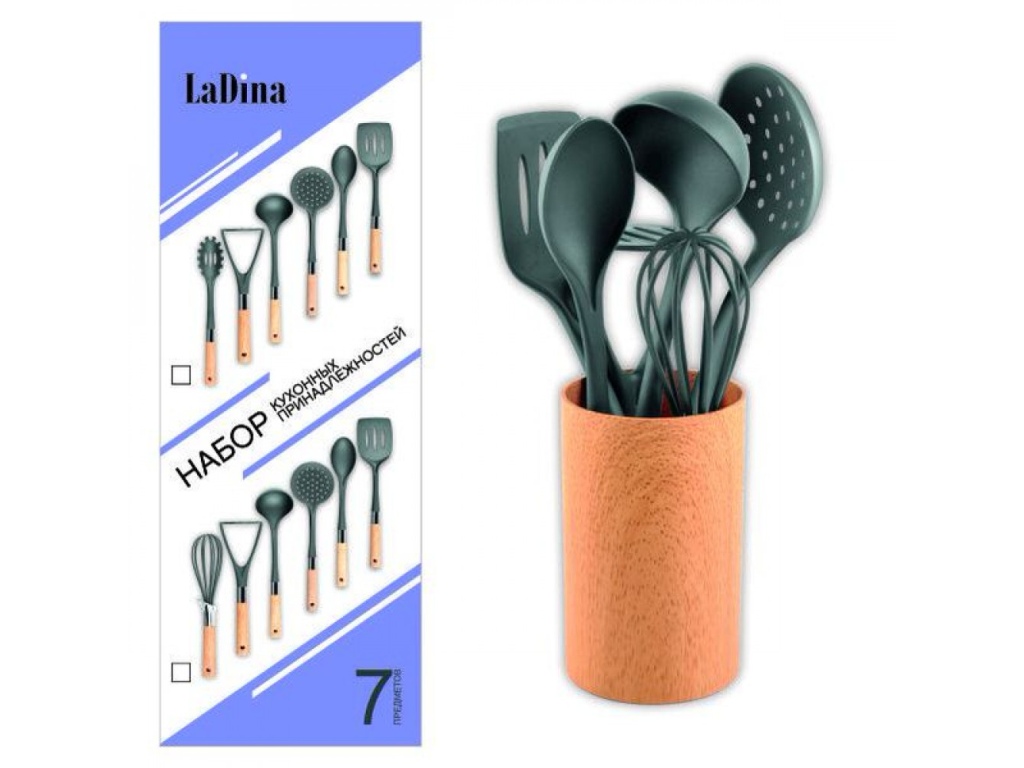 Набор кухонных принадлежностей 7предметов,нейлон на подставке 17308 *8