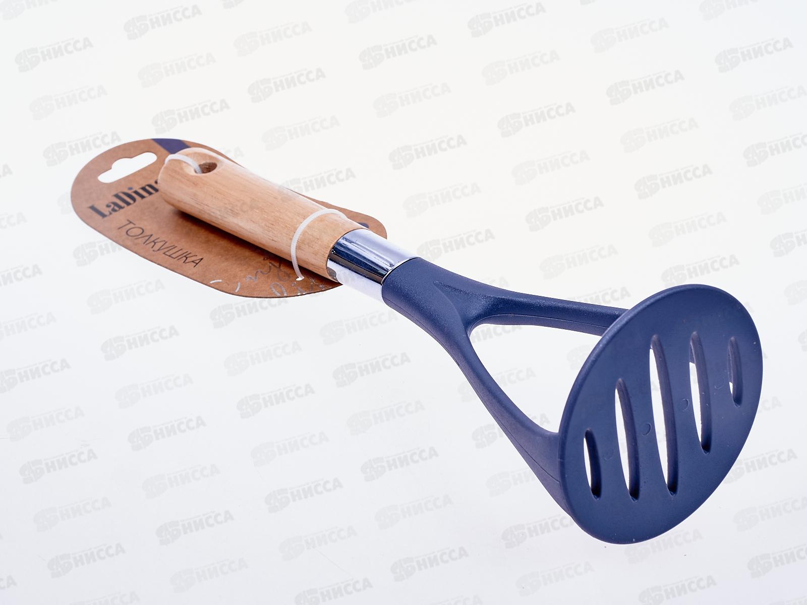 Толкушка нейлоновая деревянная ручка 17304 *24/72