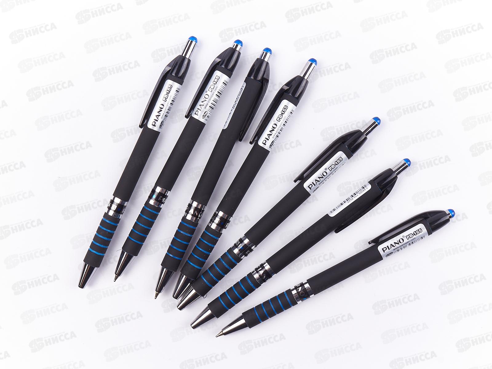 Ручка автоматическая PIANO матовая черный корпус, синяя  0,7см, PB-165*24/1152