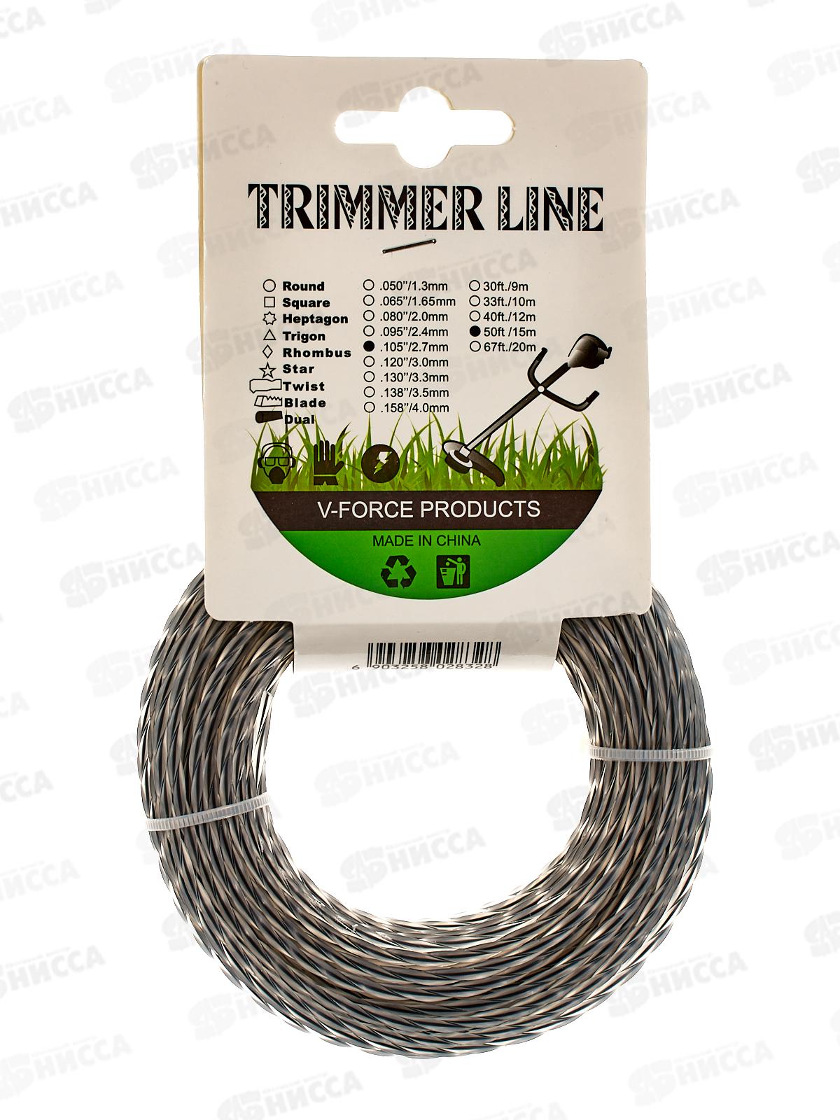 Леска для триммера, звезда 2,7 мм * 15м, AL-2832-1-8 *240