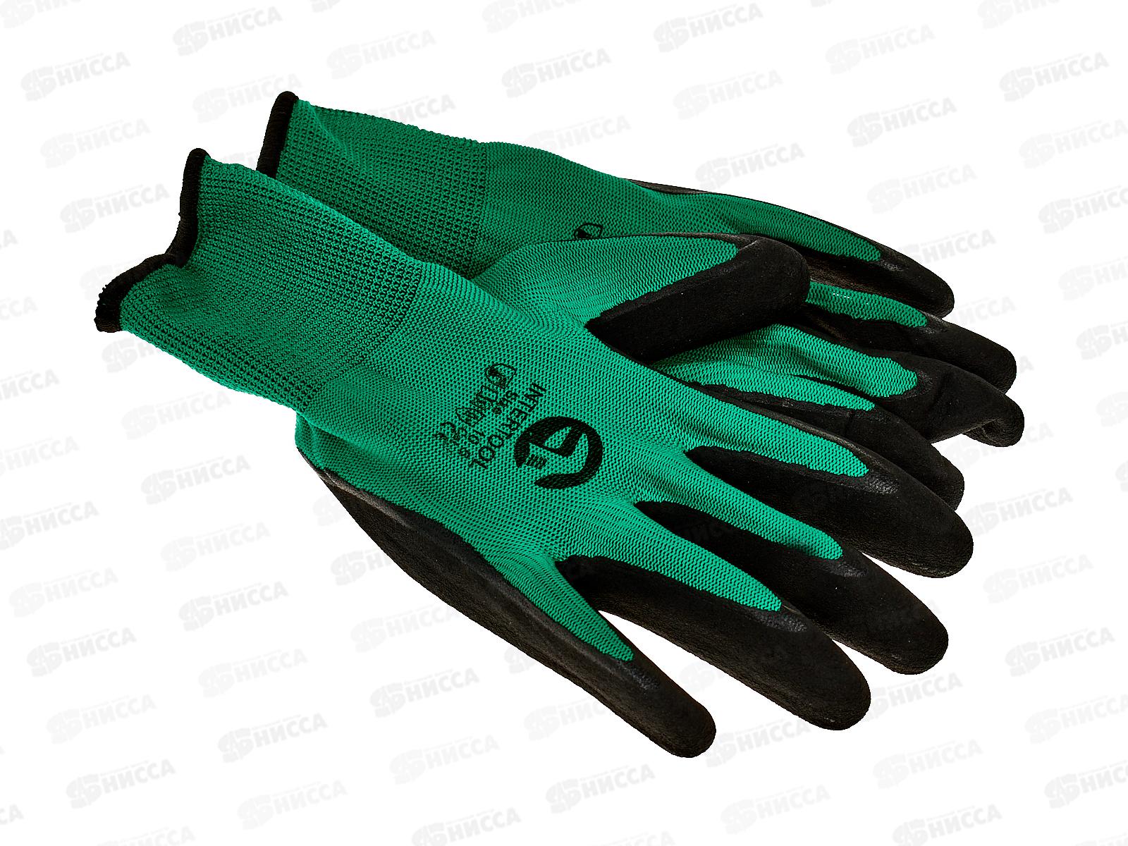 Перчатки нейлоновые №10 зелено/черные №02,7 *12/720