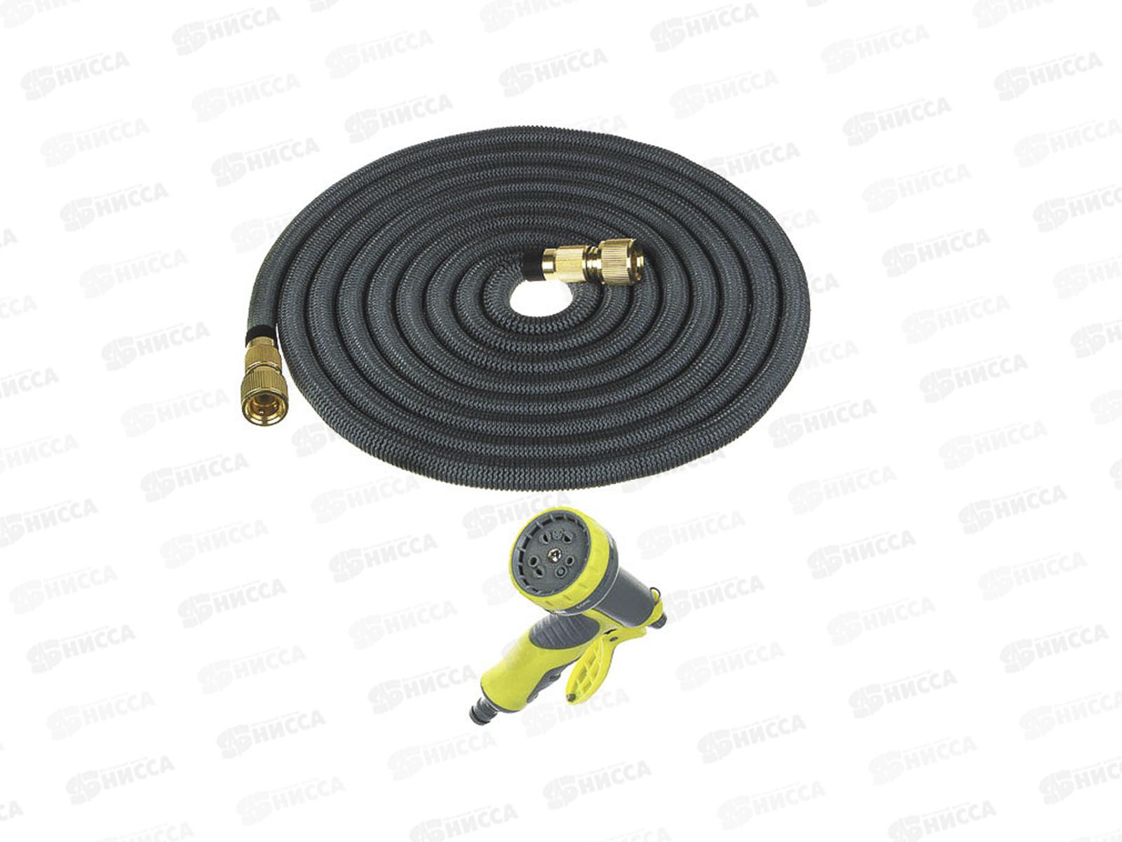 Шланг поливочный растягивающийся 22м латекс, латунь 168-024 г