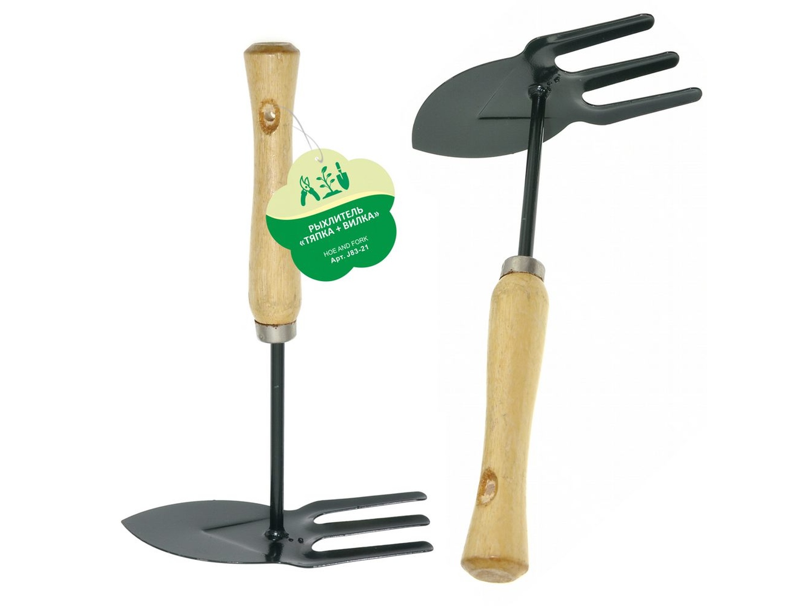 Рыхлитель Тяпка-вилка(деревянная ручка)  J83-21