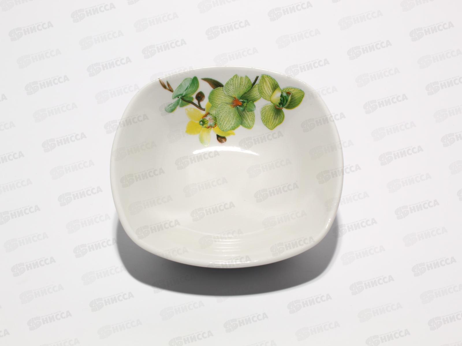 Салатник 300см3 Орхидея зеленая квадратный 066832