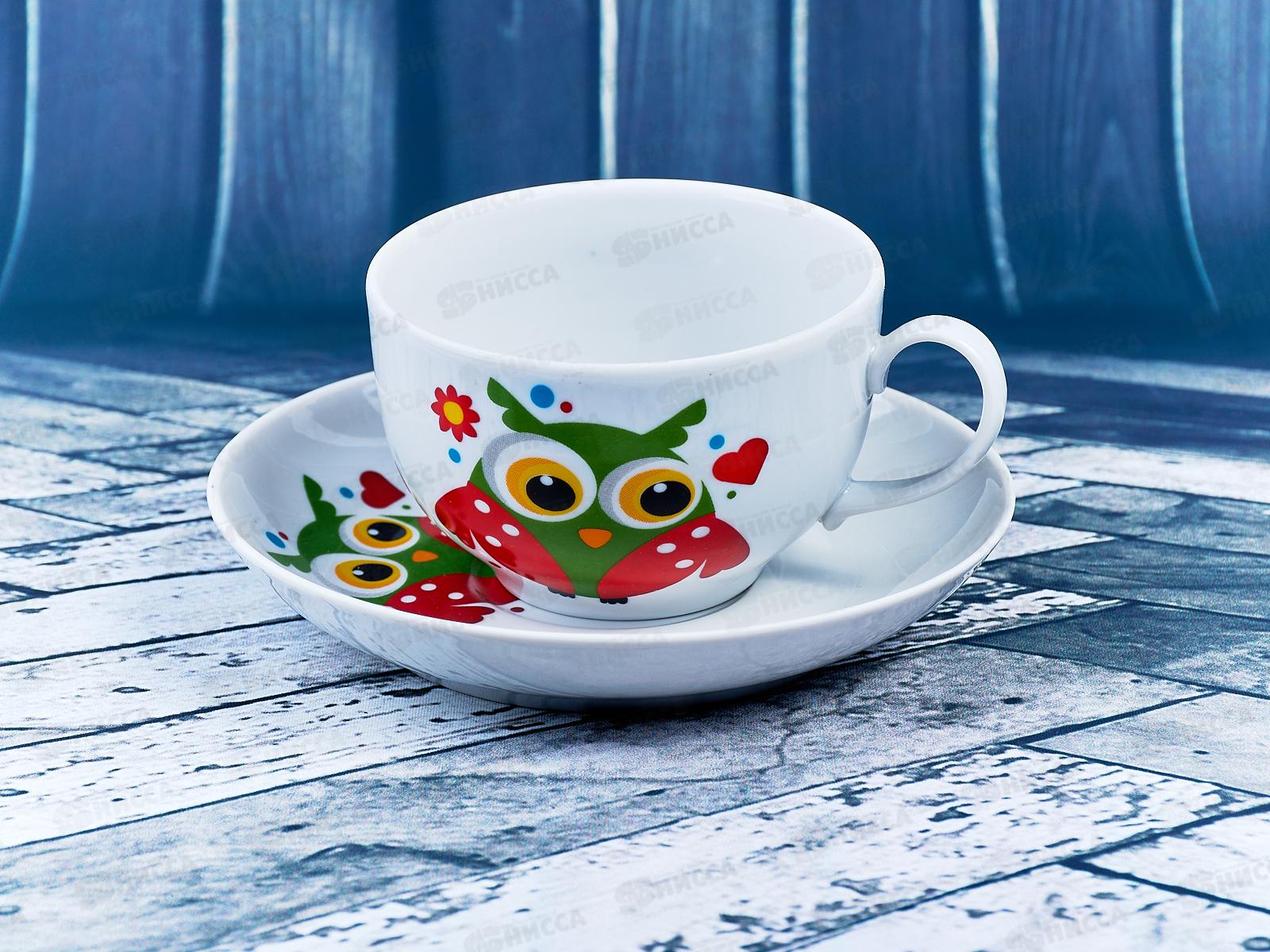 Чашка чайная с блюдцем 210см3 Янтарь Совята 090812