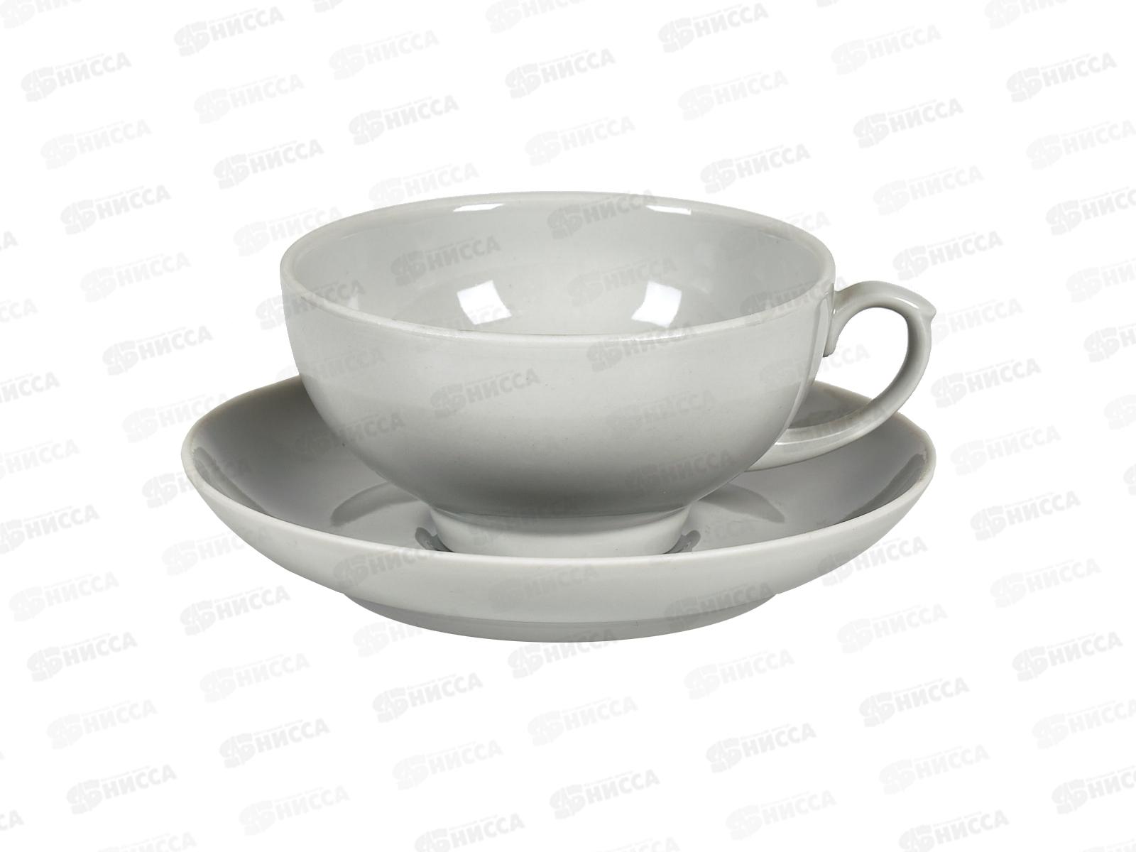 Чашка чайная с блюдцем 220см3 Рубин Белая 001432