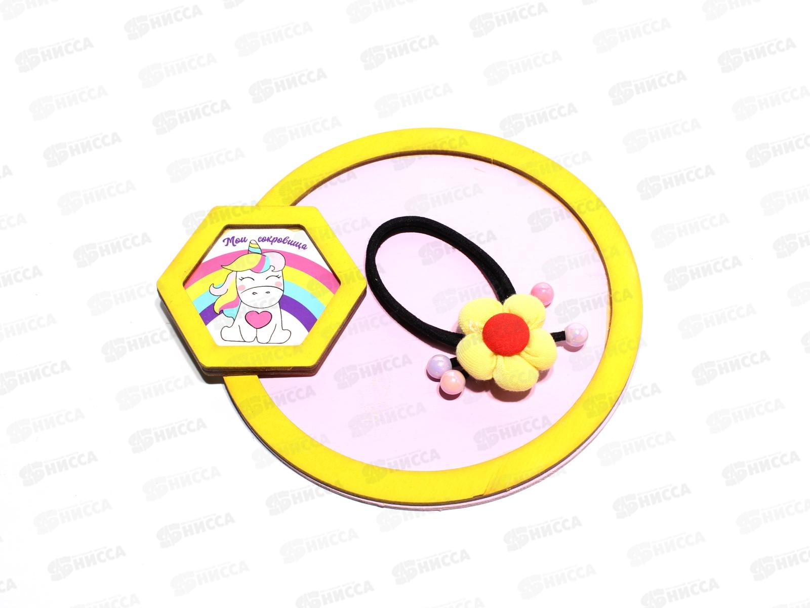 Резинка  для волос ГП722 &quotЦветок ткань выпуклый&quot *45