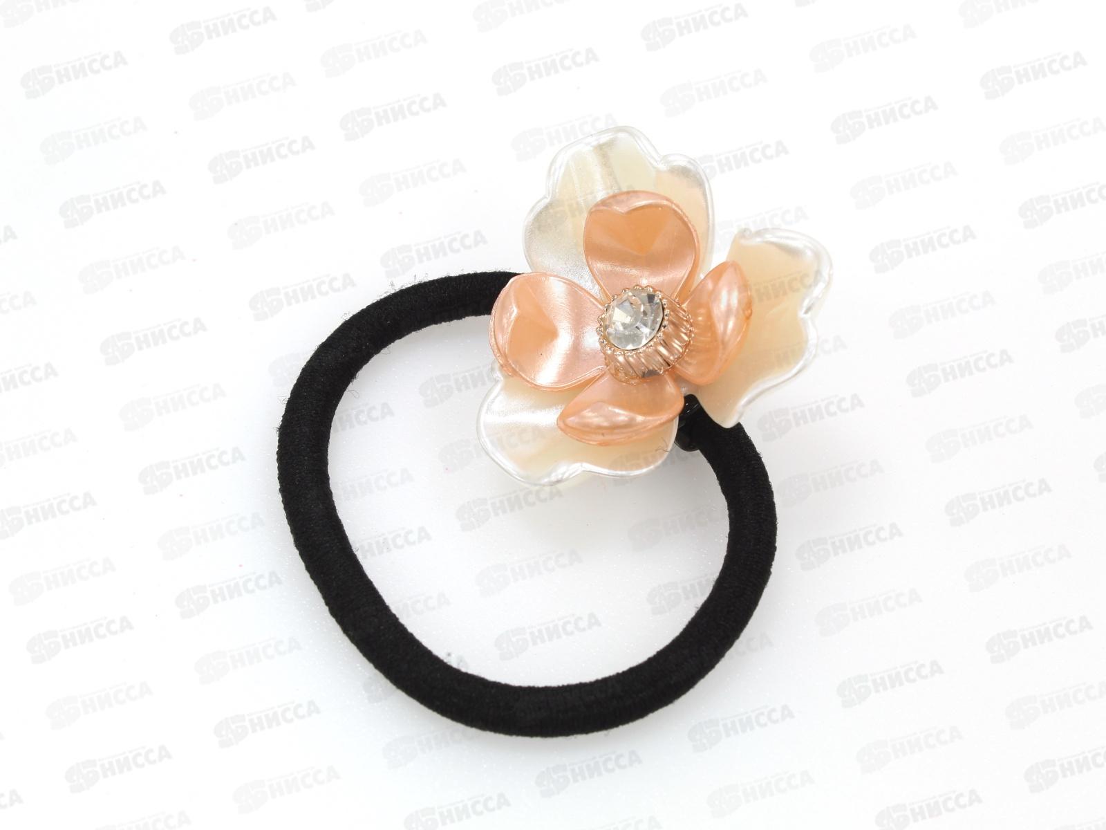 Резинка  для волос ОГ272 &quotКлассика&quot с двойным цветком *12