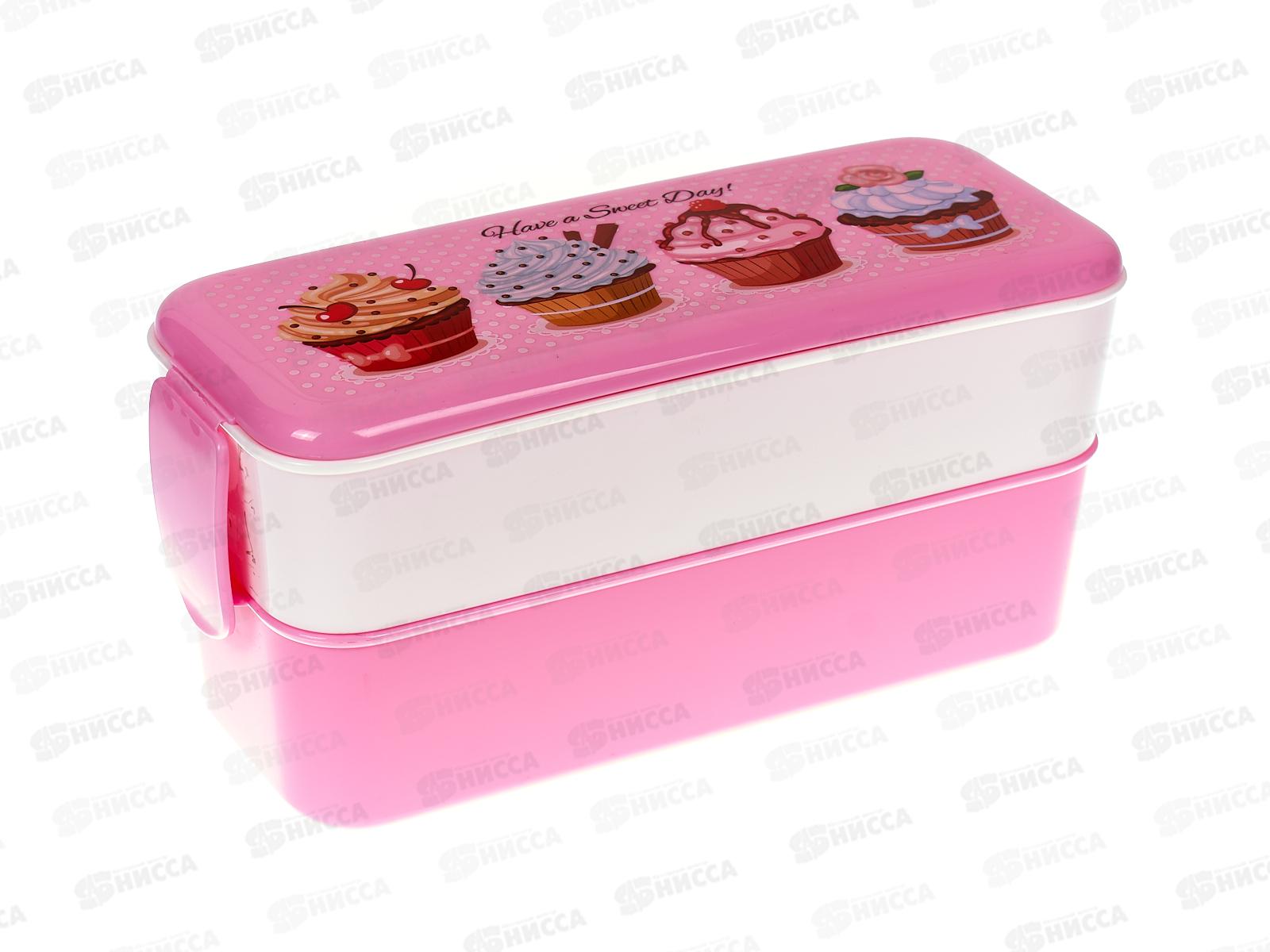 Контейнер для обеда 0,5+0,5л капкейки М1233 *16