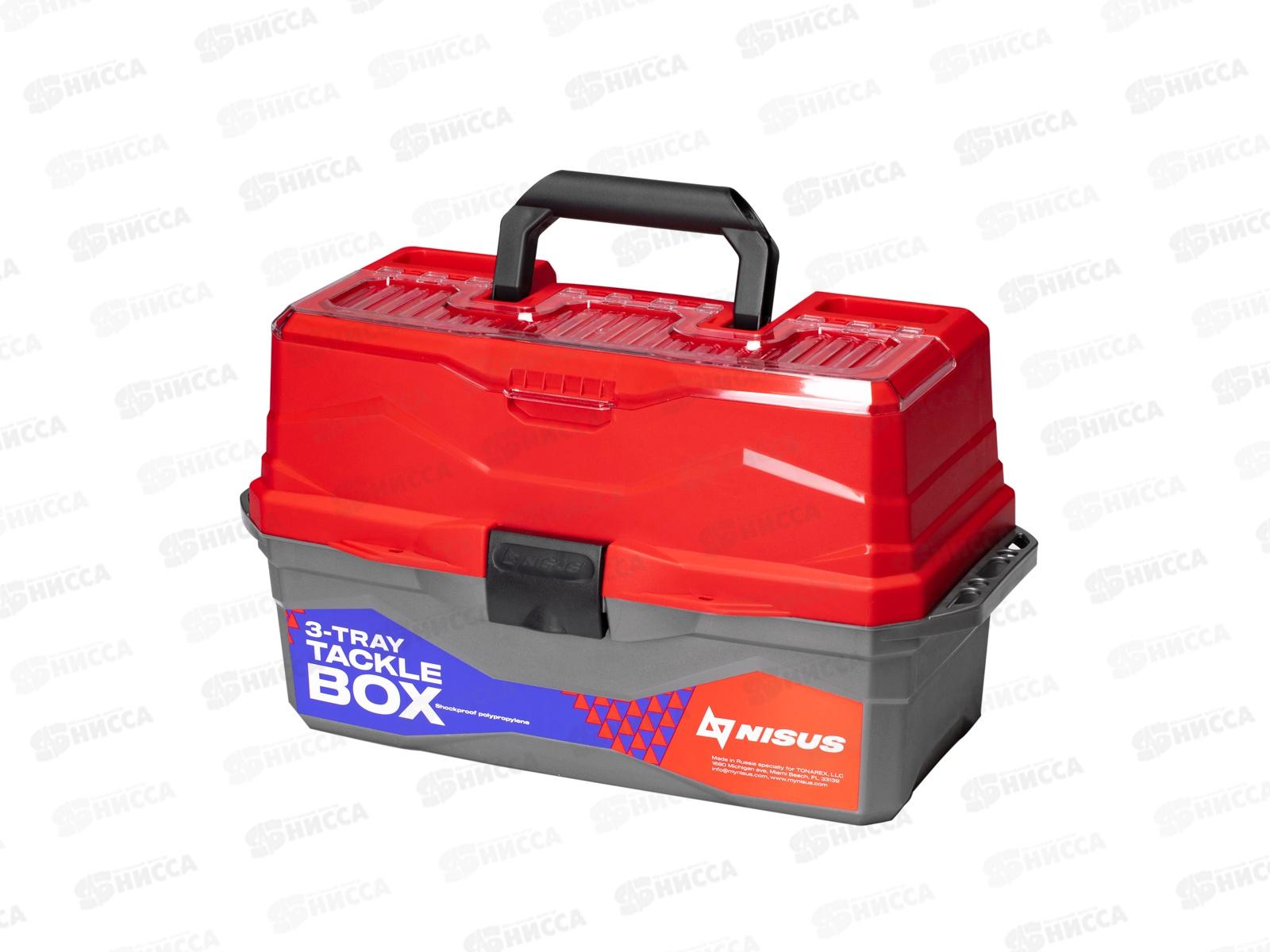 Ящик для снастей Tackle Box 3 полки красный 241405