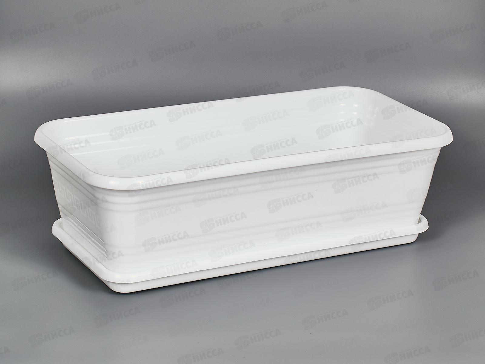 Ящик 390*195*120 (Интерм) с поддоном белый *30 ДЕКОР