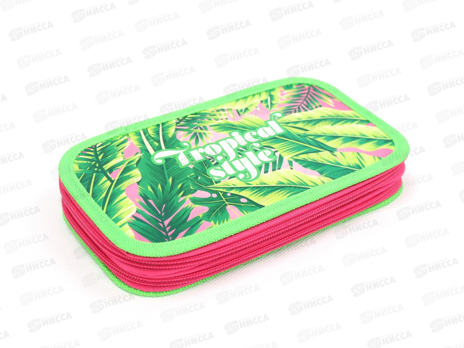Пенал ПЧЕЛКА 2 отделения, Тропический узор 190*105, ПО-901 *30