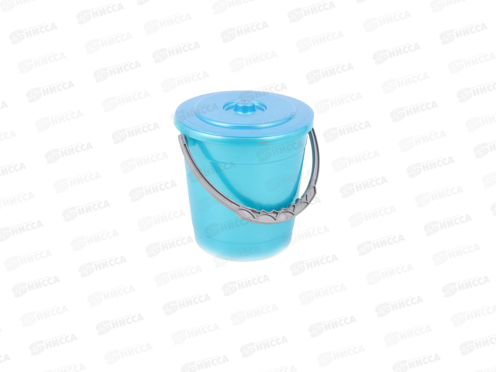 Ведро 5л с крышкой КОЛОР С402К бирюзовое *17