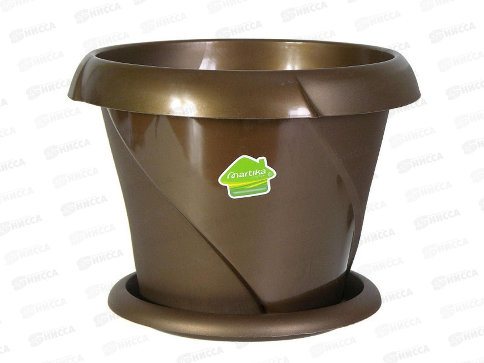 Кашпо &quotФлориана&quot 5,4л Д270 С387 золотое с поддоном *8