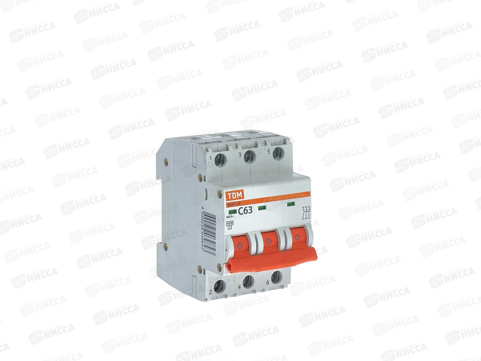 Автоматический выключатель ВА47-29 3P 63А 4,5кА C TDM, 0115 *40