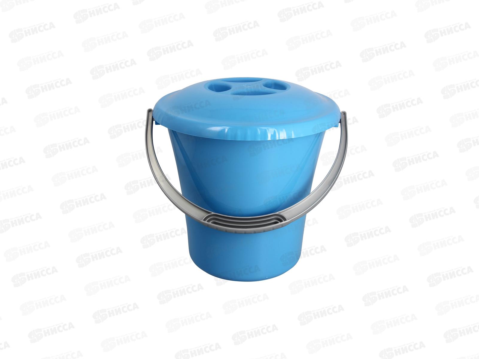 Ведро 10л с крышкой Либерти С604К голубое *12