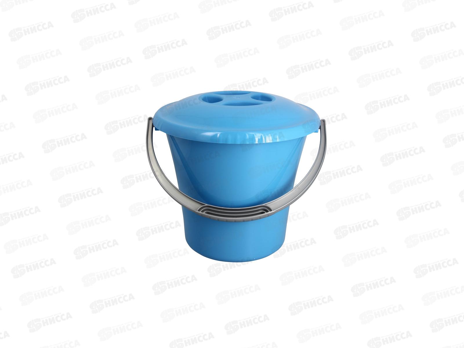 Ведро 7л с крышкой Либерти С603К голубое *16