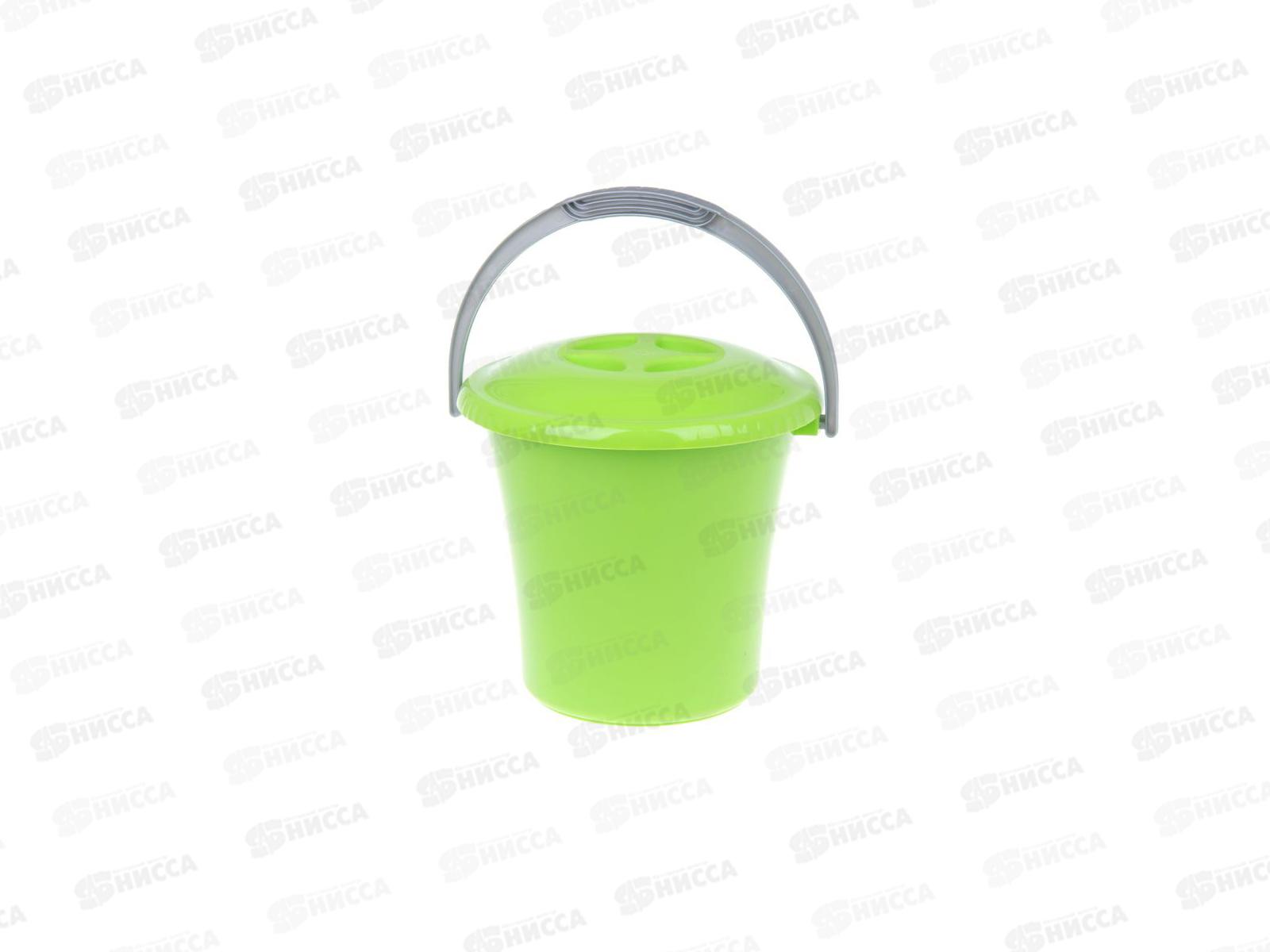 Ведро 7л с крышкой Либерти С603К салатовое *16