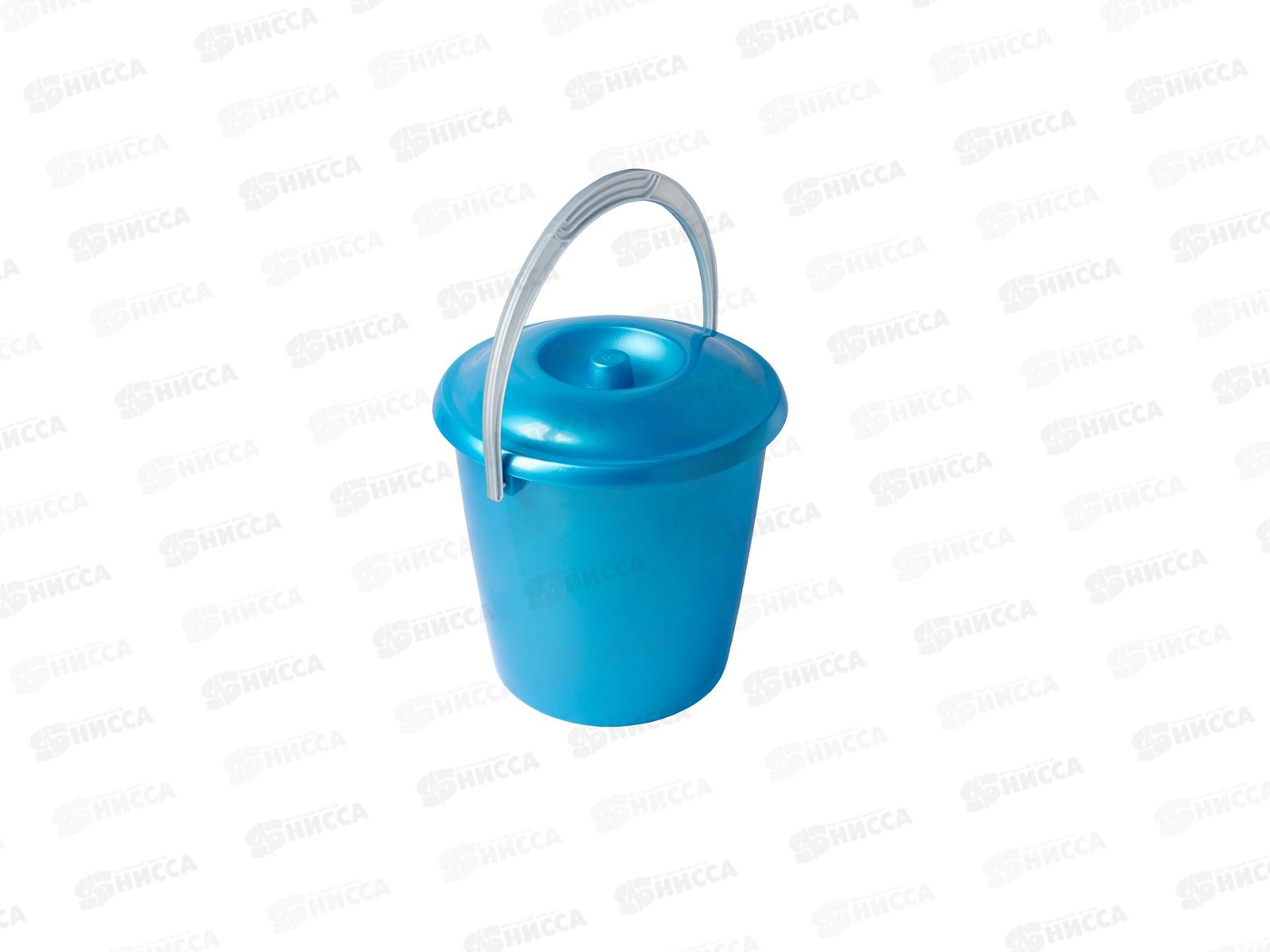 Ведро 10л с крышкой Соло С633К бирюзовое *12