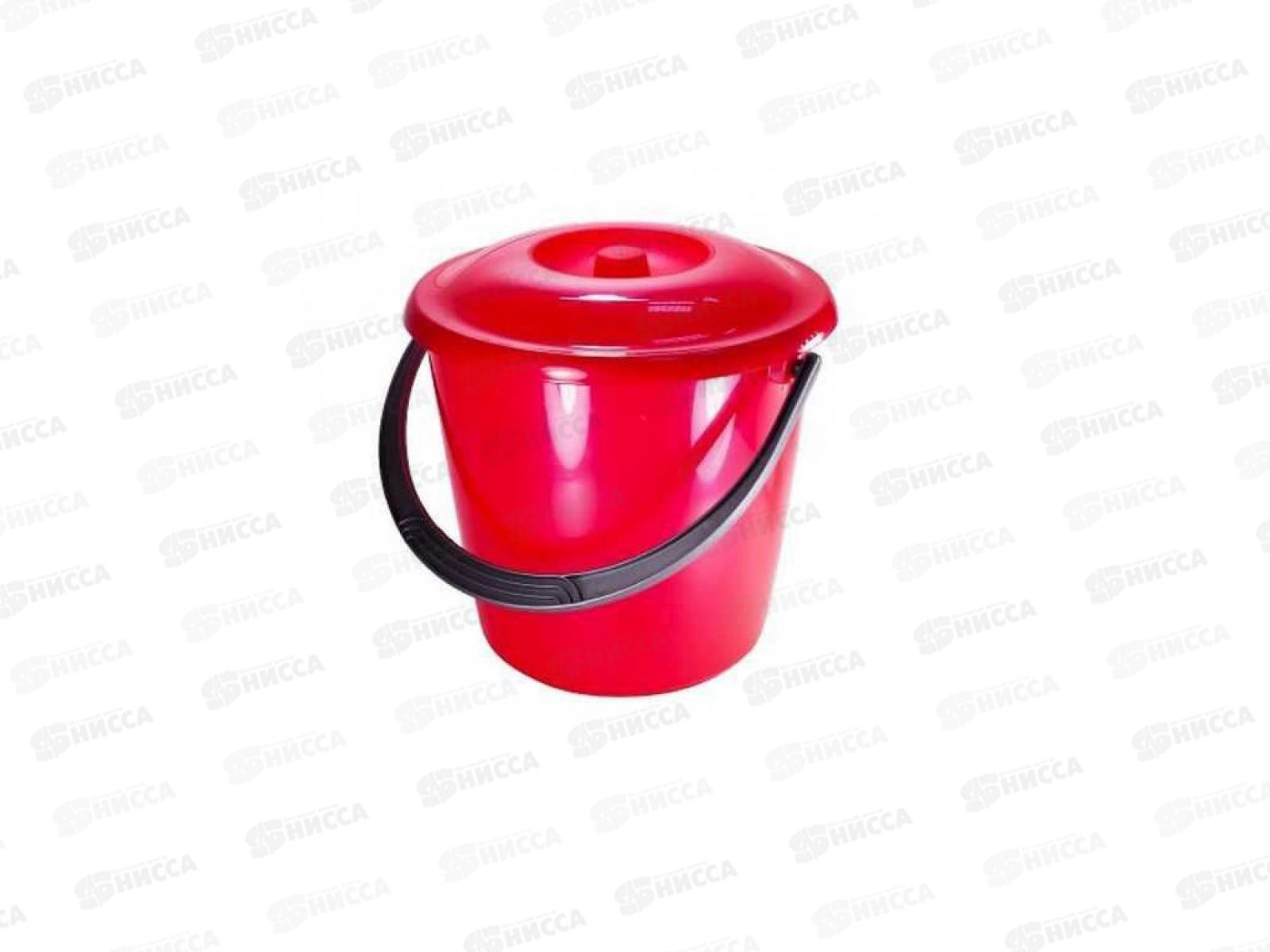 Ведро 10л с крышкой Соло С633К красное *12