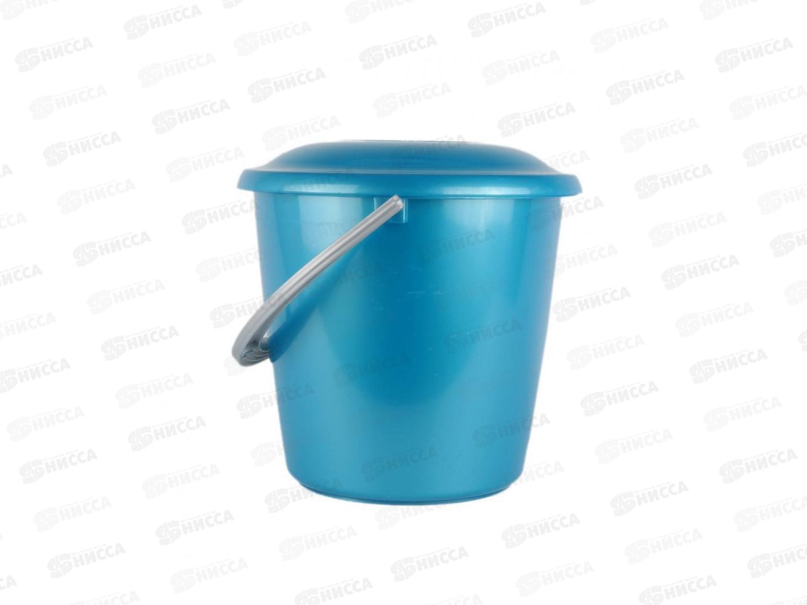 Ведро 5л с крышкой Соло С631Кперламутровое бирюзовое *15
