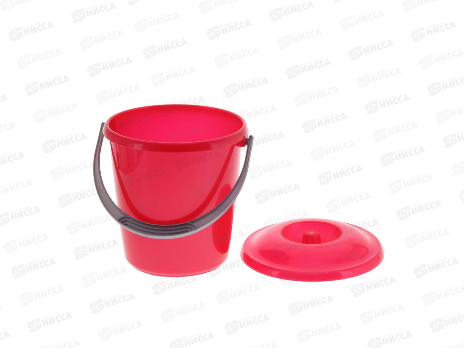 Ведро 7л с крышкой Соло С632К красное *14