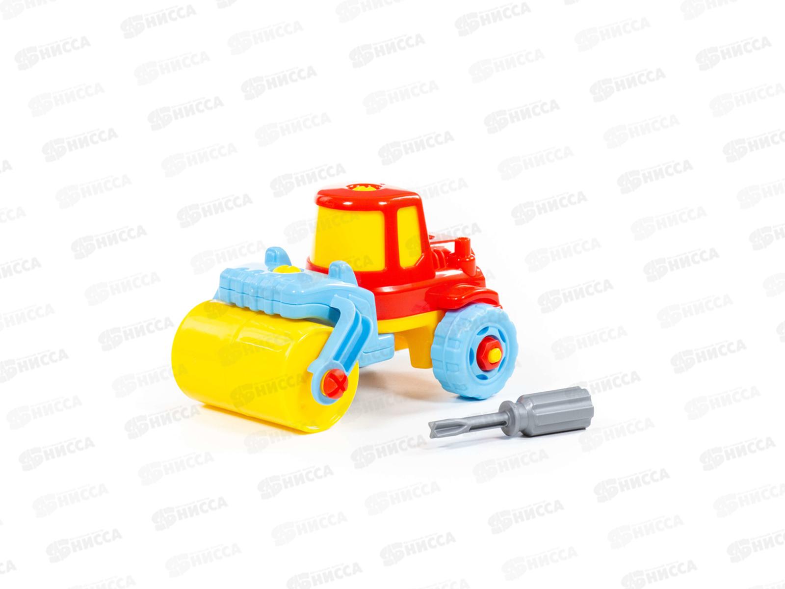 Конструктор-транспорт &quotДорожный каток&quot (18 элементов), 77776 в пакете *12