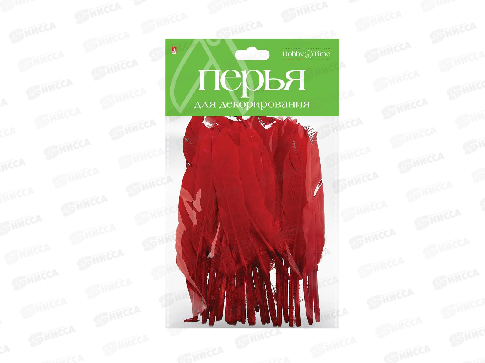 Декор элементы Альт ПЕРЬЯ одноцветные микс,наб №5,2-407/02*24