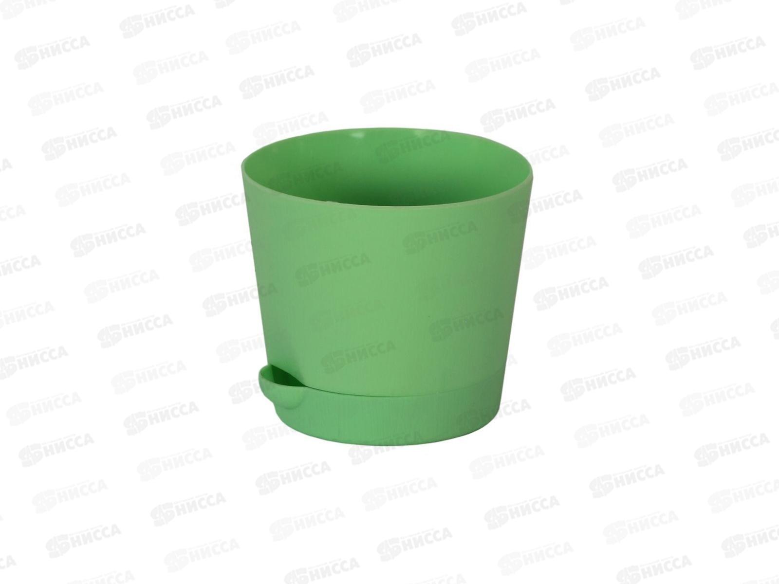 Горшок для цветов с поддоном 1л зеленый *50  ИНТ