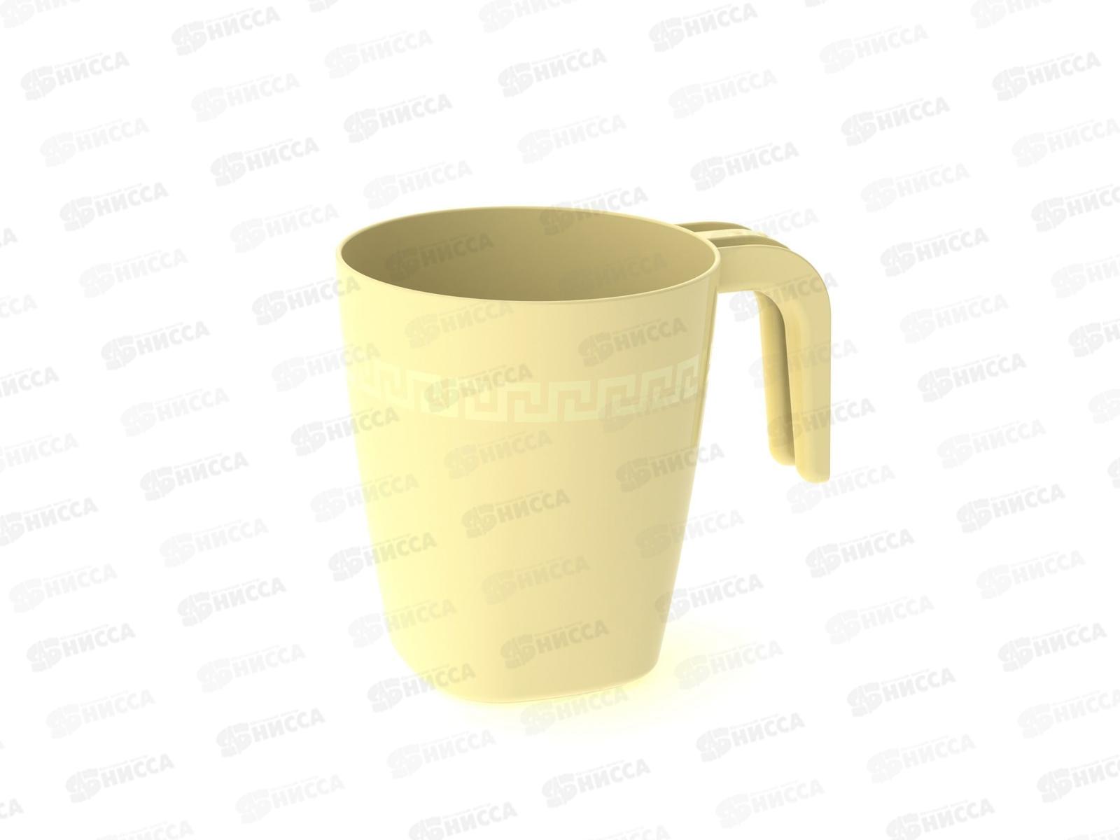 Кружка пластмассовая 400 мл бежевая  *60