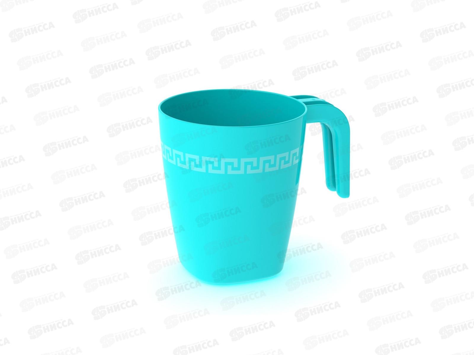Кружка пластмассовая 400 мл голубая *60
