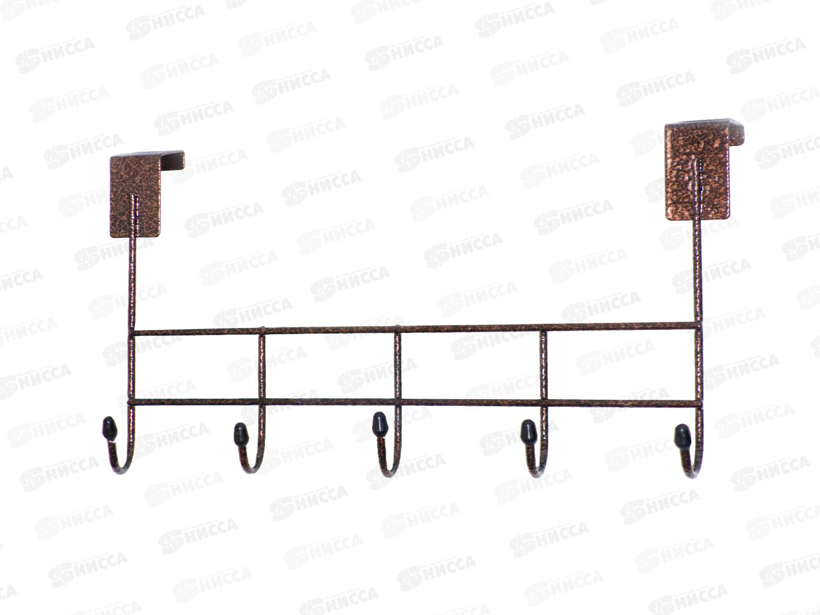 Вешалка для одежды из прутка надверная антик медь 1410