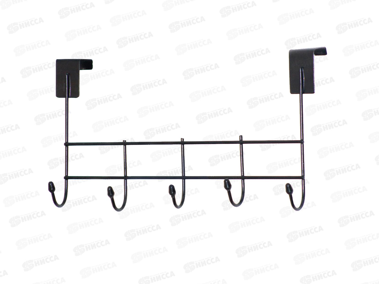 Вешалка для одежды из прутка надверная черная 1412