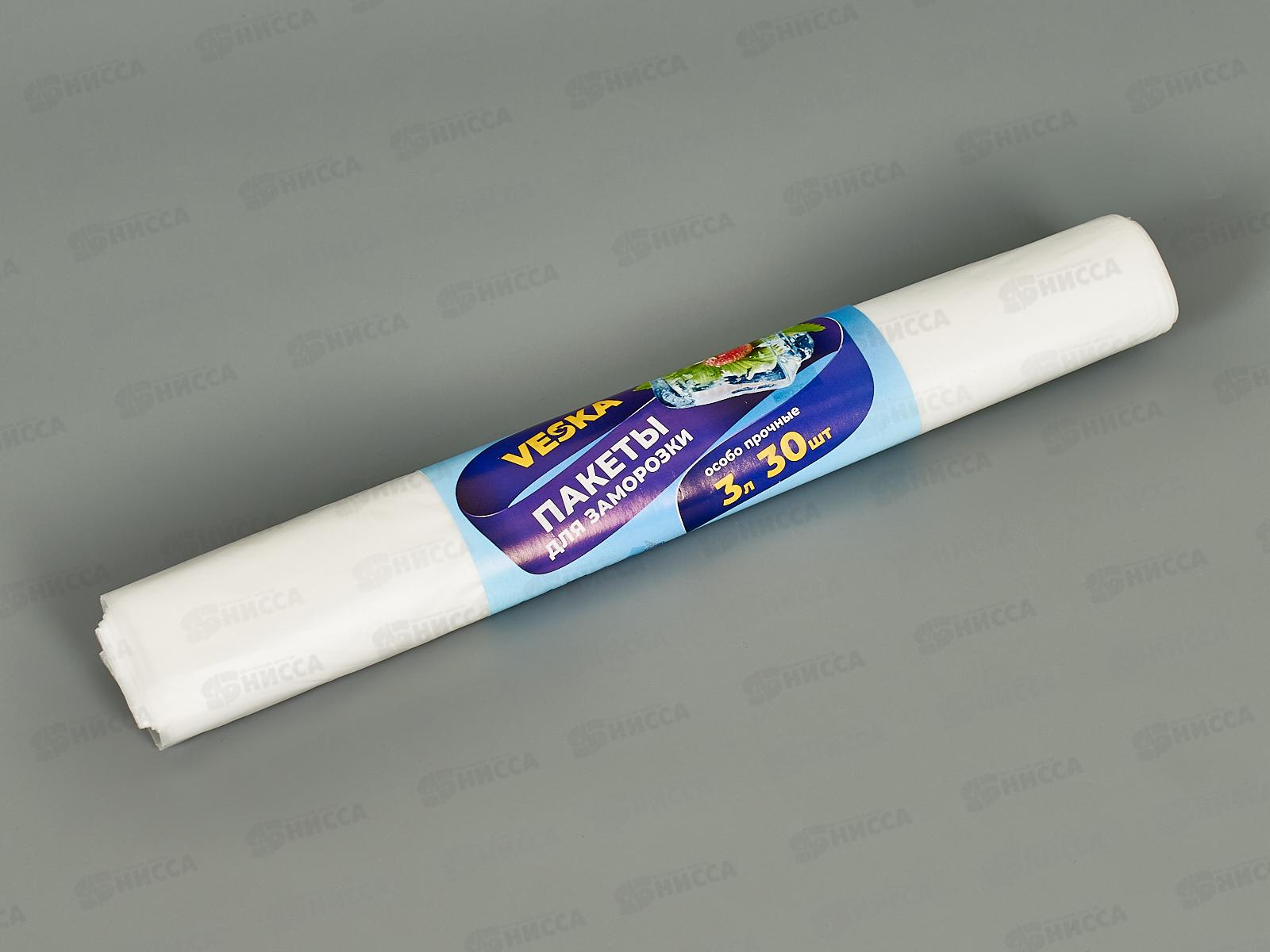 Пакет фасовочный ПНД 25*32 15мкм для заморозки рулон 30шт 3литра *1/100