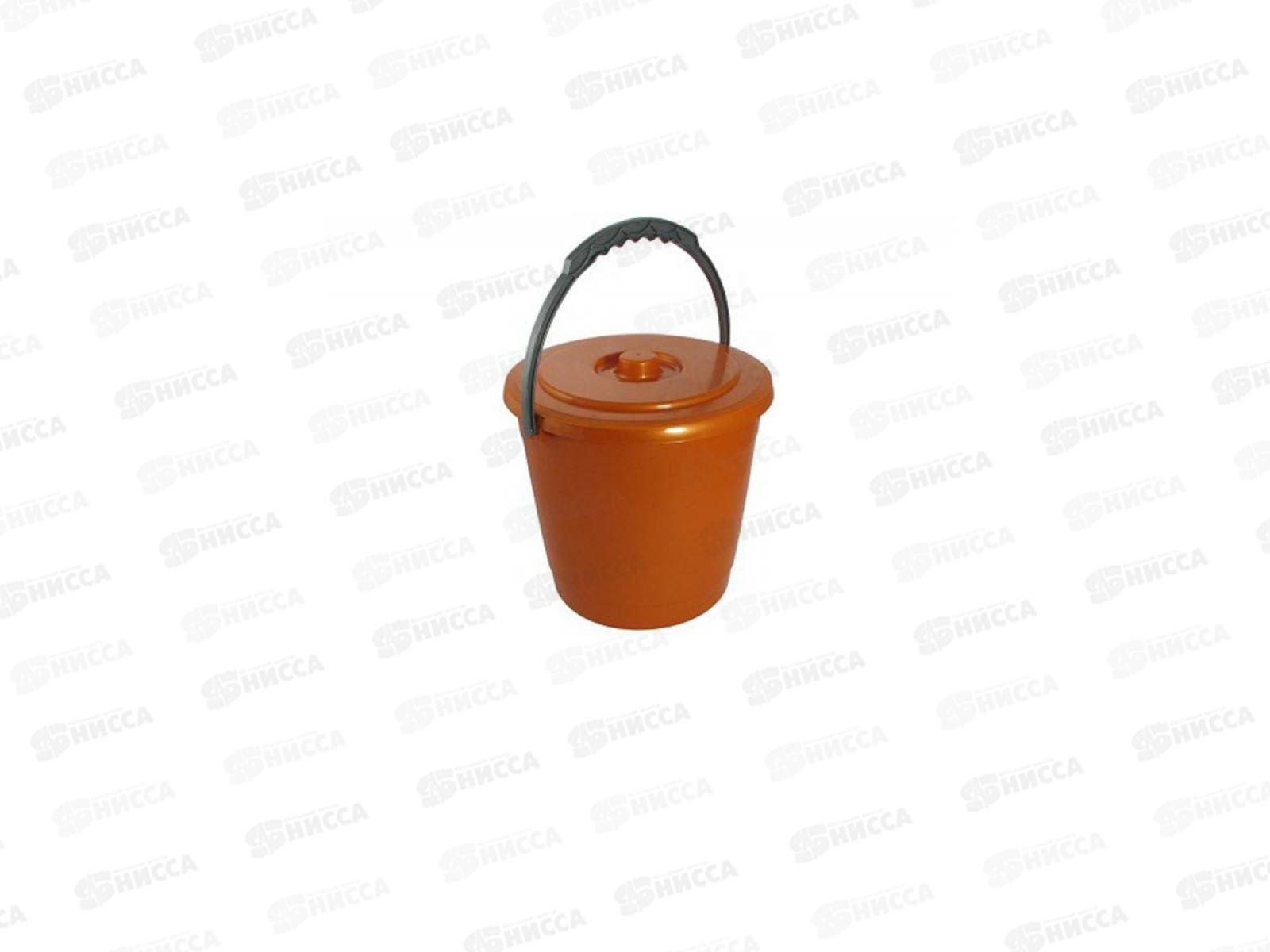 Ведро 5л с крышкой КОЛОР С402К оранжевое *17