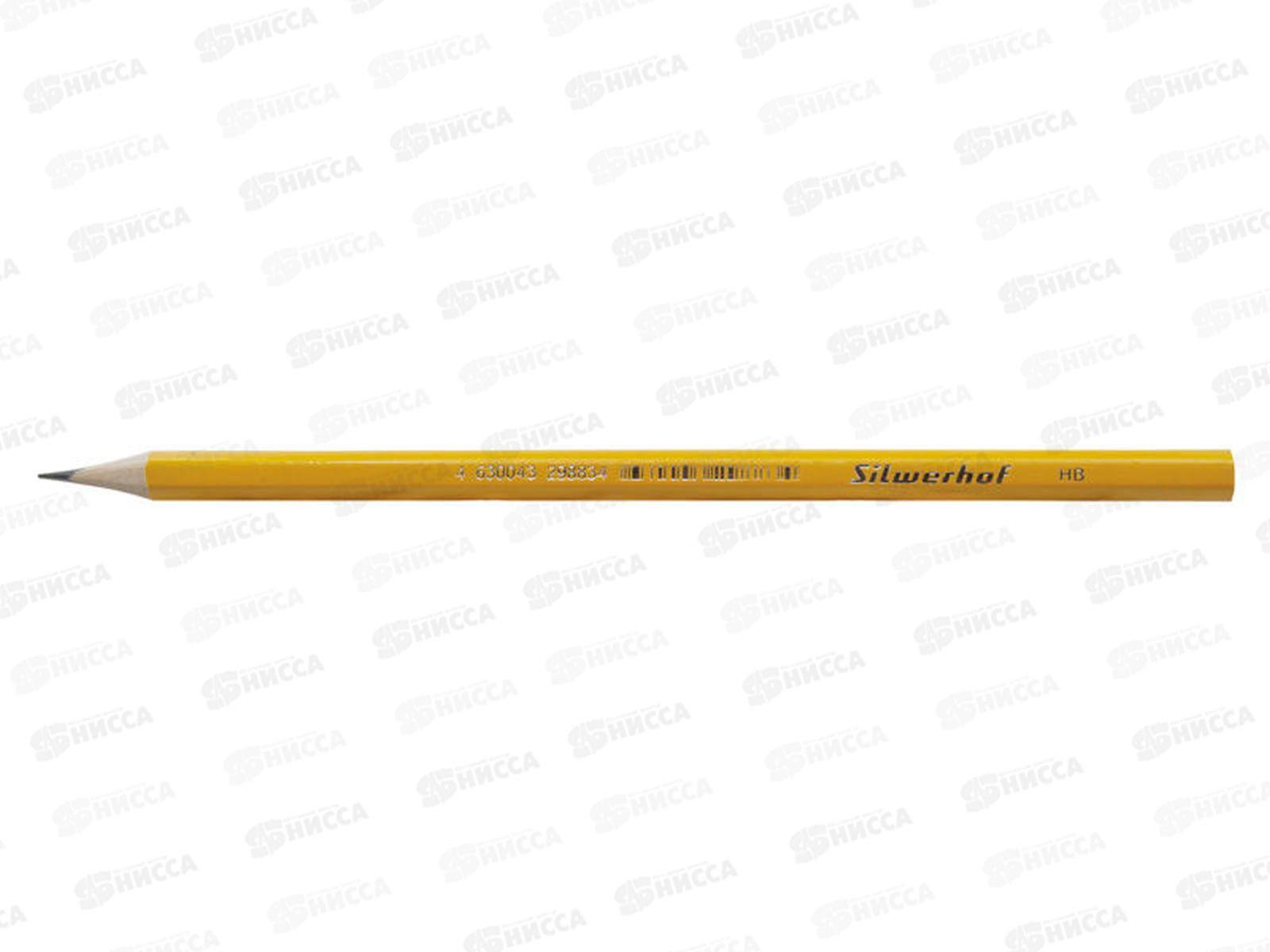 Карандаш чернографитный  SILWERHOF Basic HB 2мм, желтый корпус 120637-00 *1*12/144/2880