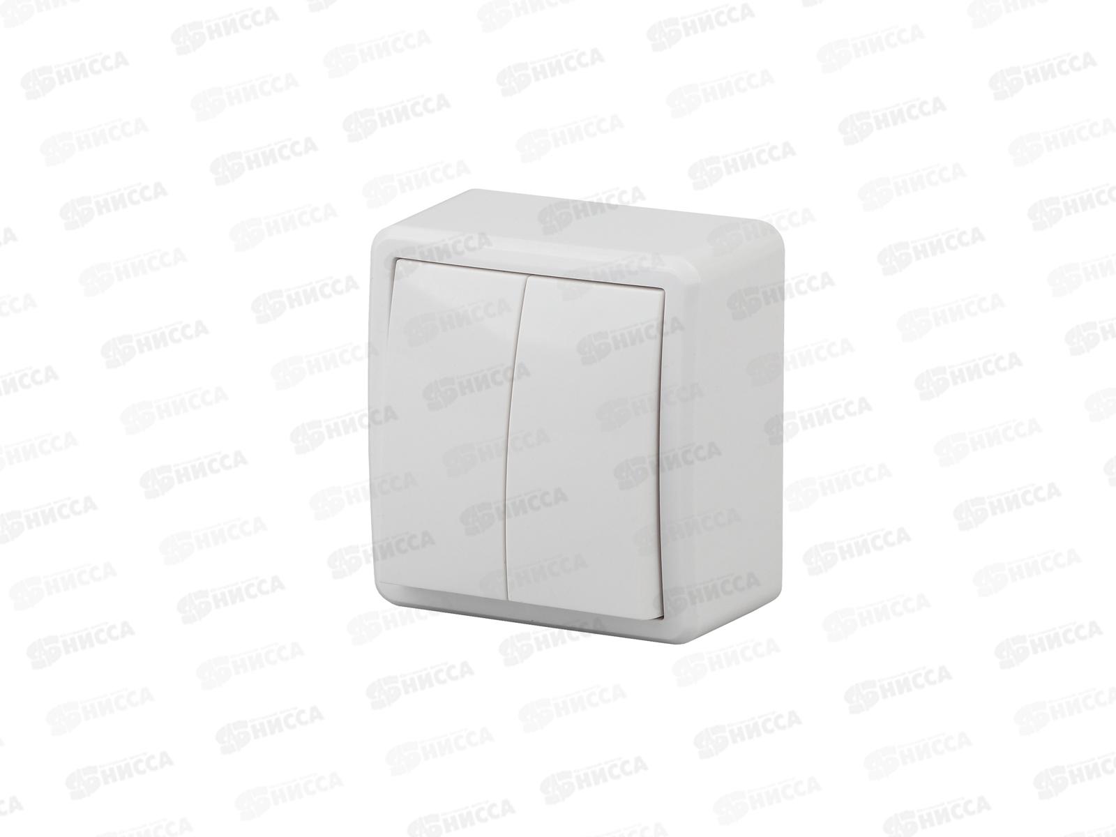 Выключатель  Эра Эксперт открытой установки,10АХ-250В двойной., сосна, 11-1204-11 *16