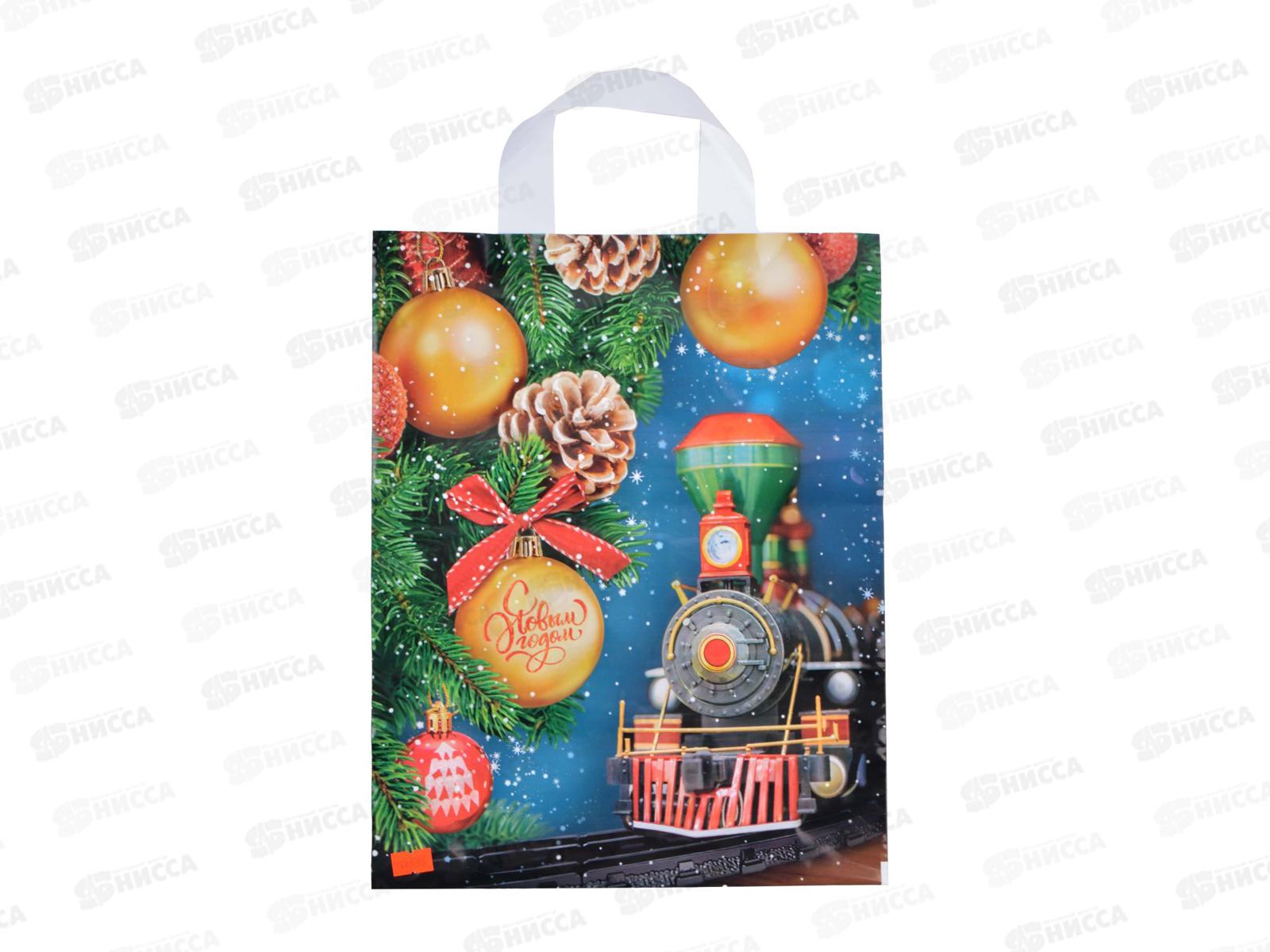 Пакет сумка Новый Год 28*35 Вокзал желаний *25/500