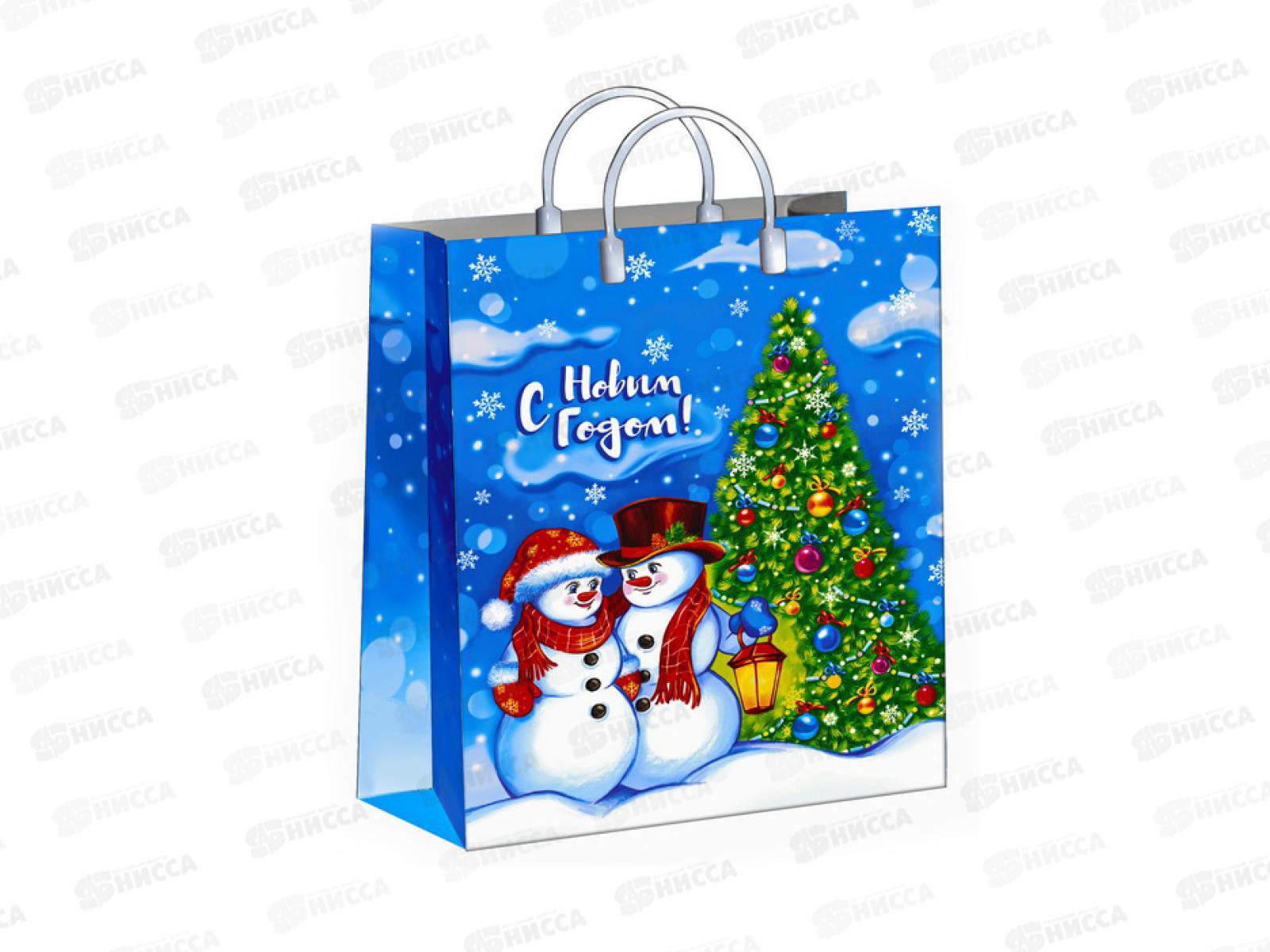 Сумочка пластик мягкий Новый Год 30*40 Зимняя история *40