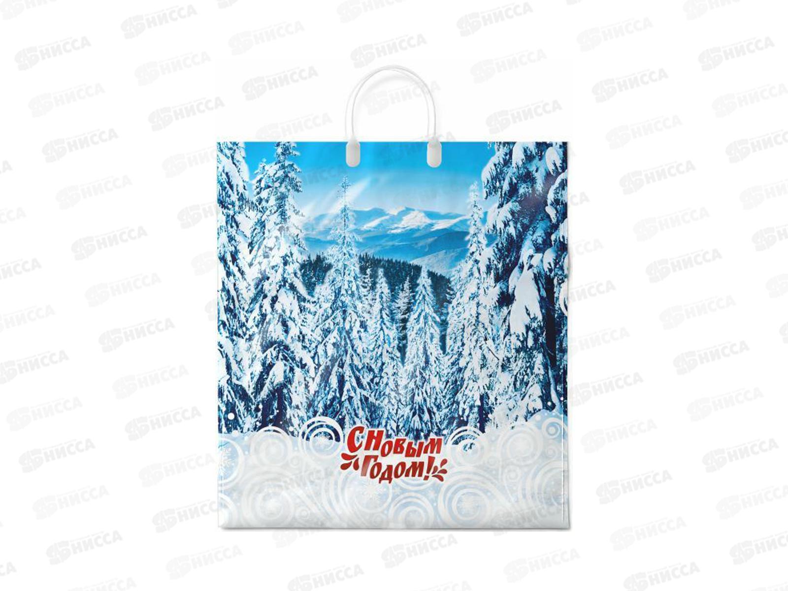 Пакет с пластиковой ручкой Новый Год 40*44  Саяны *10/100