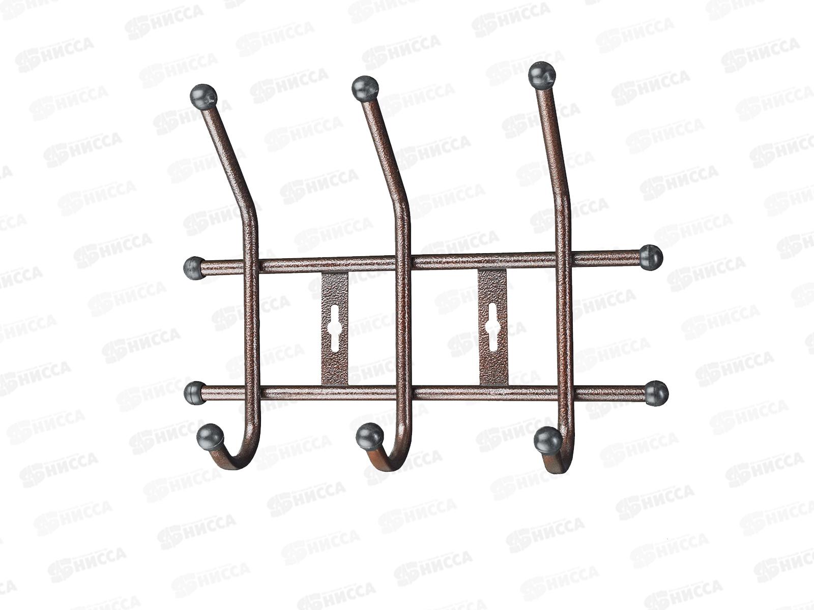Вешалка для одежды 3 крючка бронза ВТ-3В *6