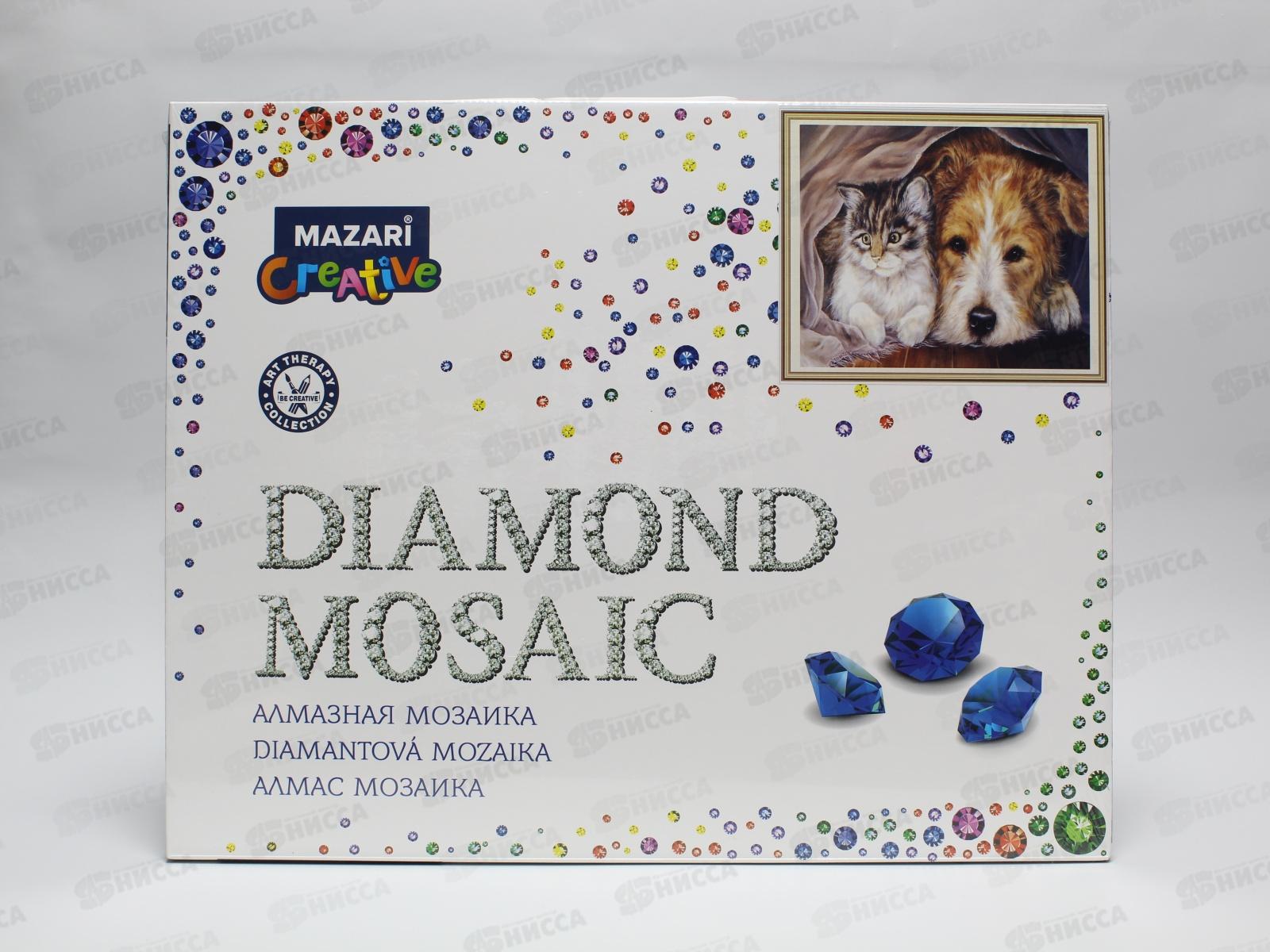 Алмазная мозаика MAZARI Котенок и щенок-3,40х50см,1диз, M-11263