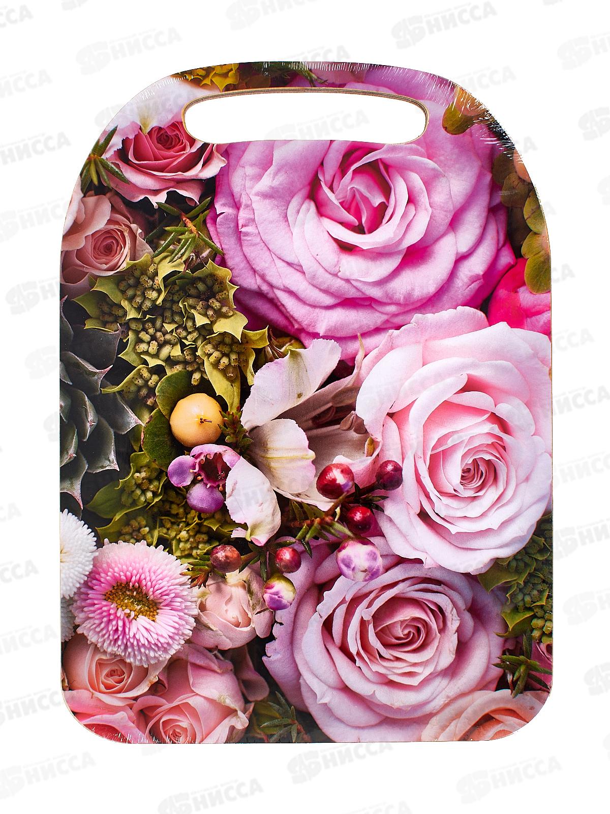 Доска разделочная дерево &quotРозовые&quotцветы  К-54 *22