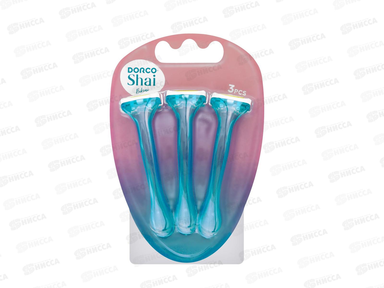 DORCO Shai Bikini одноразовый бритвенный станок для зон БИКИНИ (3 штуки)   *8
