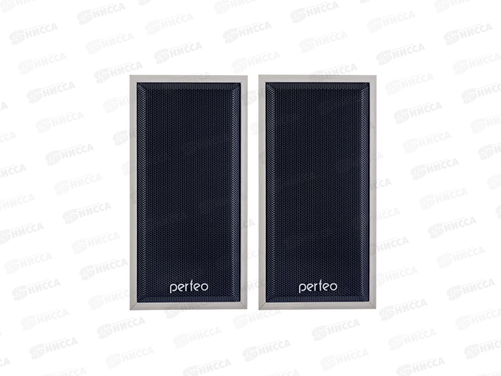 Колонки Perfeo 2.0 Cabinet, 2*3Вт, USB белый дуб, PF_A4389