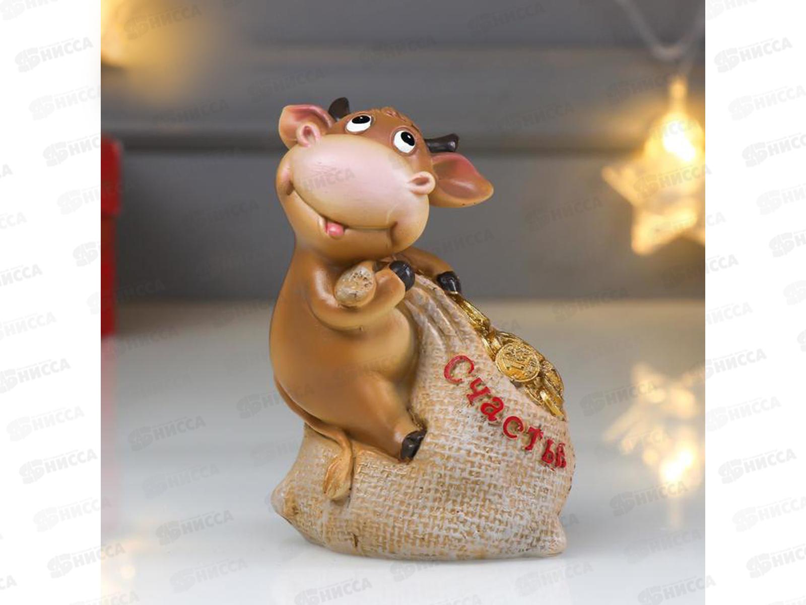 Копилка  &quotБык теленок Малыш с мешком монет&quot 11*8,5см 4818897