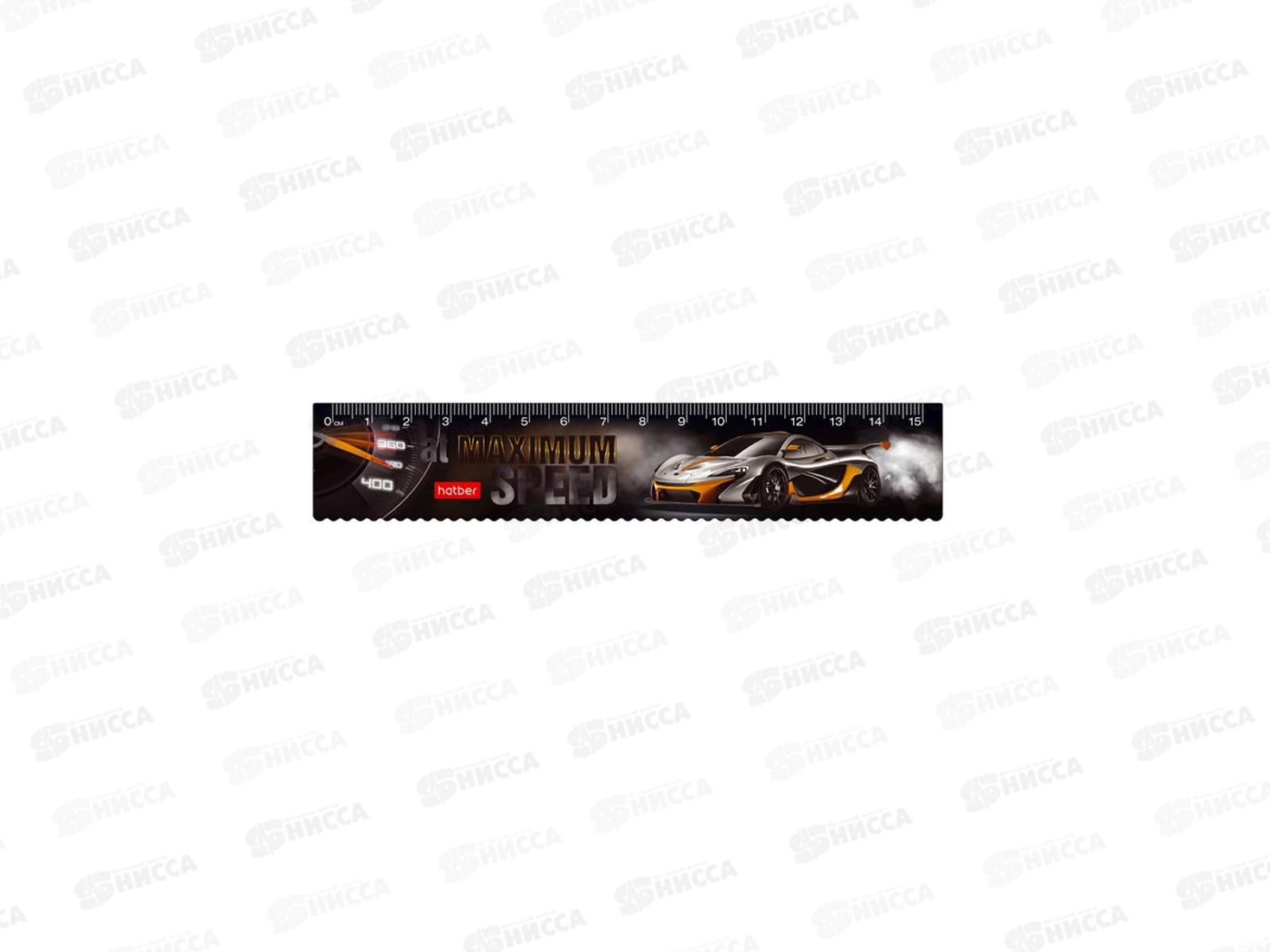 Линейка 15см Hatber Super car  15117