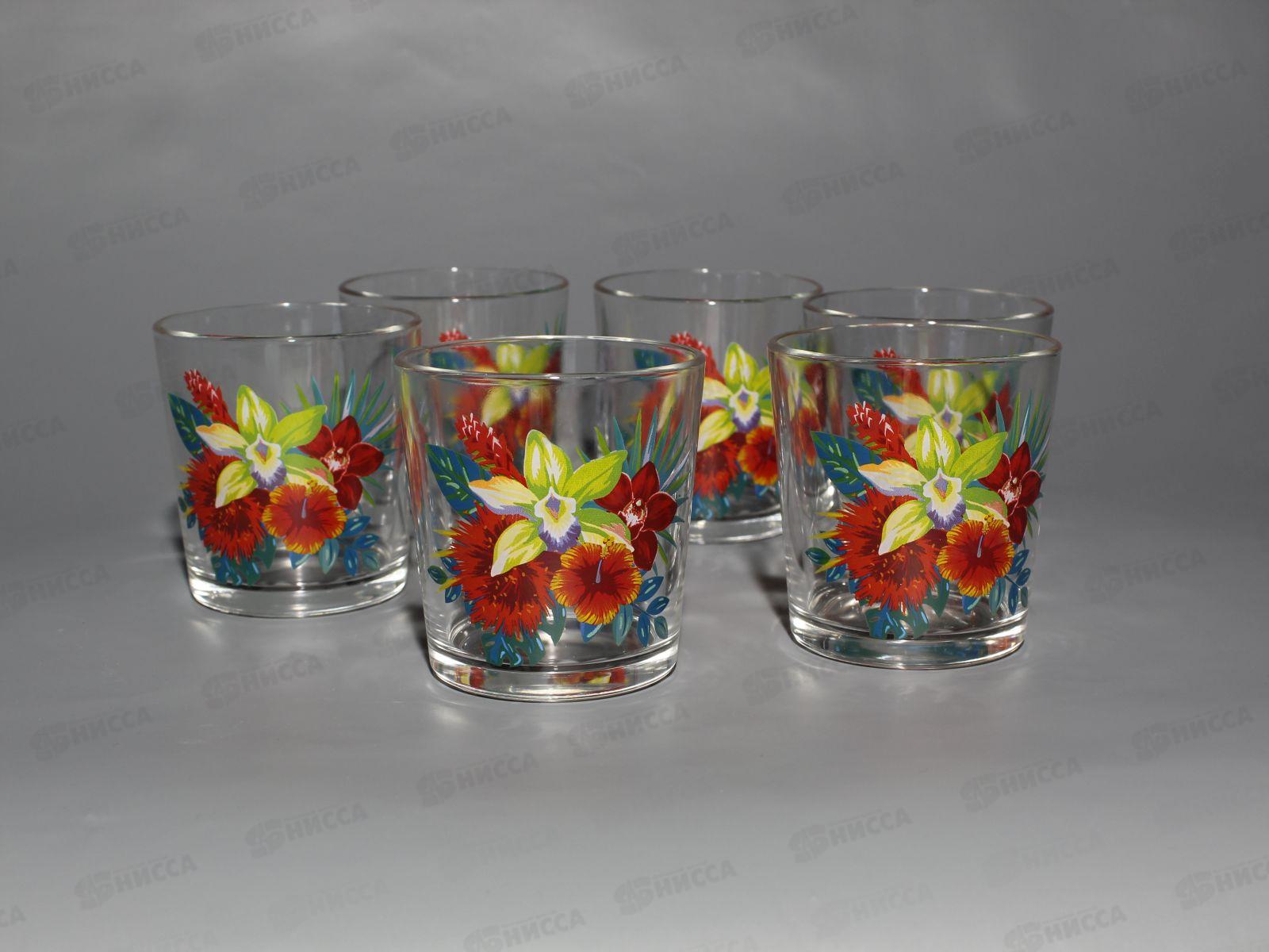 Набор стаканов &quotОда&quot (Тропические цветы) 6шт 230мл *6 1249-6